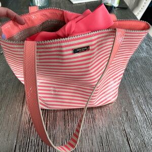 Kate Spade pink/white striped bag